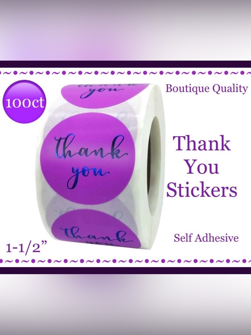 100 ~1.5” Thank You Boutique Stickers 🌟🆕🌟 2 For $15 (Bundle & Save)